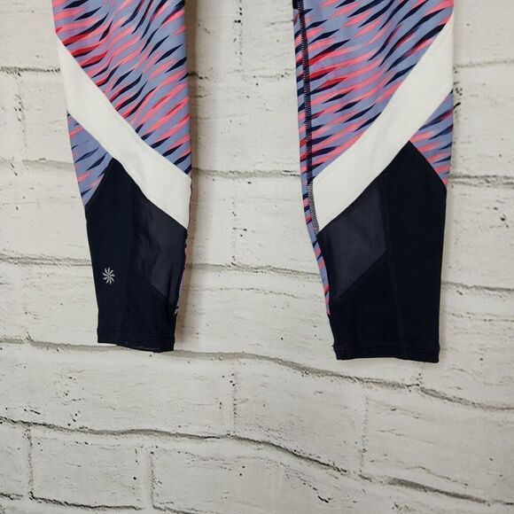Athleta Electra Sonar 7/8 Length Pink Blue Stretch Leggings Women's Size S - Picture 9 of 11